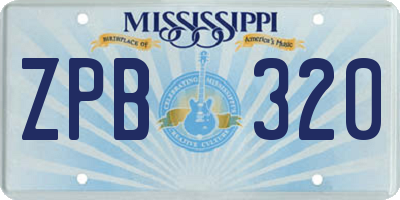 MS license plate ZPB320