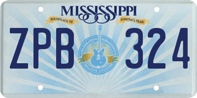 MS license plate ZPB324