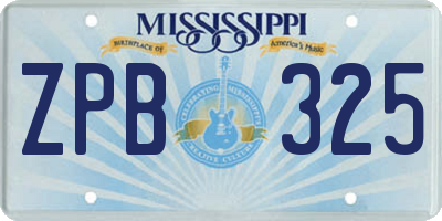 MS license plate ZPB325