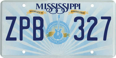 MS license plate ZPB327