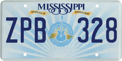 MS license plate ZPB328