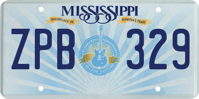 MS license plate ZPB329