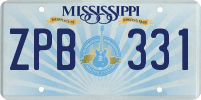 MS license plate ZPB331