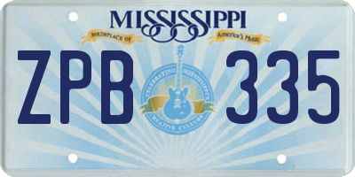 MS license plate ZPB335