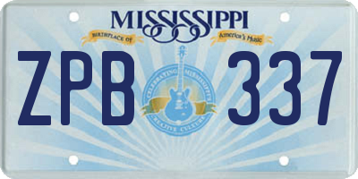 MS license plate ZPB337