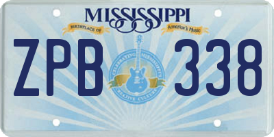 MS license plate ZPB338