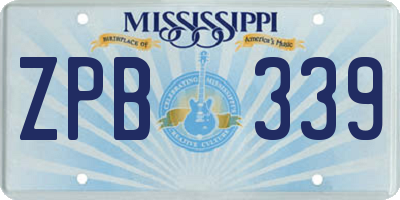 MS license plate ZPB339