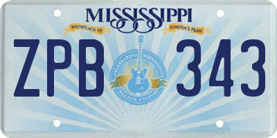 MS license plate ZPB343