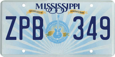 MS license plate ZPB349