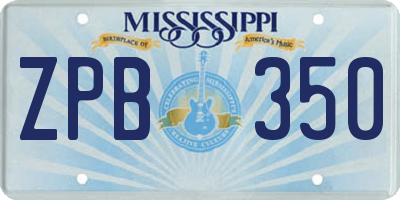 MS license plate ZPB350