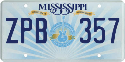MS license plate ZPB357