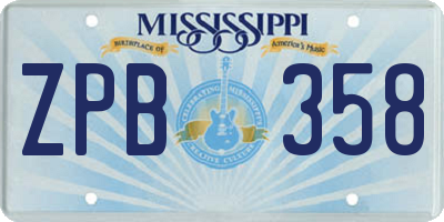 MS license plate ZPB358