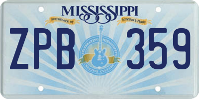 MS license plate ZPB359