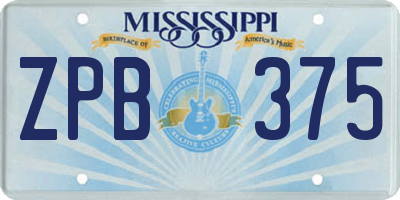 MS license plate ZPB375