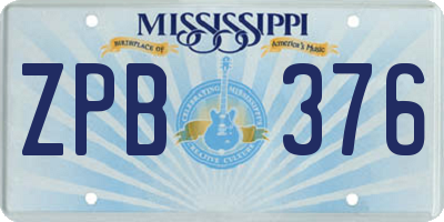 MS license plate ZPB376