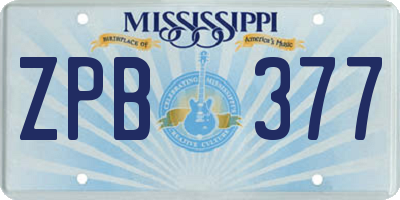 MS license plate ZPB377