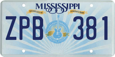 MS license plate ZPB381