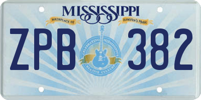 MS license plate ZPB382