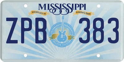 MS license plate ZPB383