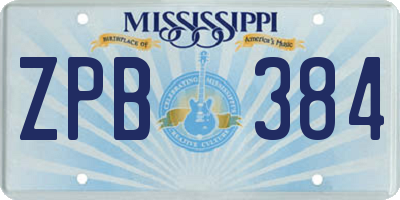 MS license plate ZPB384