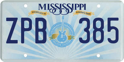 MS license plate ZPB385