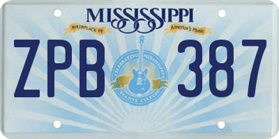 MS license plate ZPB387