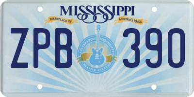MS license plate ZPB390