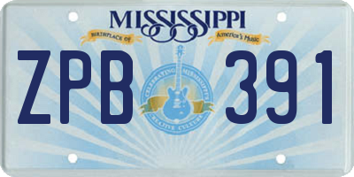 MS license plate ZPB391
