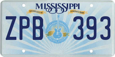 MS license plate ZPB393