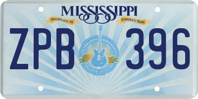 MS license plate ZPB396