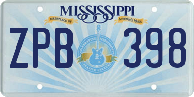 MS license plate ZPB398
