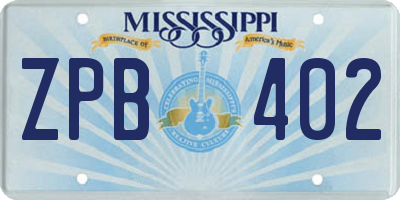 MS license plate ZPB402