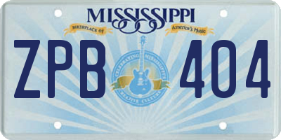 MS license plate ZPB404