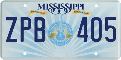 MS license plate ZPB405