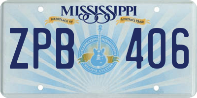 MS license plate ZPB406