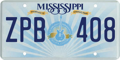 MS license plate ZPB408