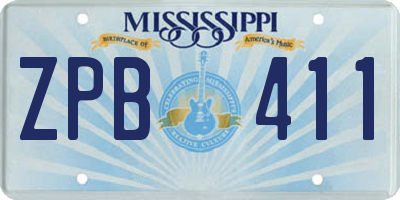 MS license plate ZPB411