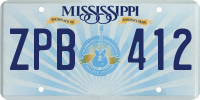 MS license plate ZPB412