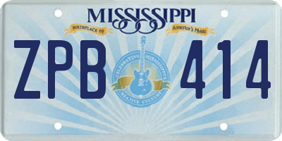 MS license plate ZPB414