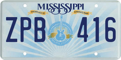 MS license plate ZPB416