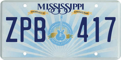 MS license plate ZPB417