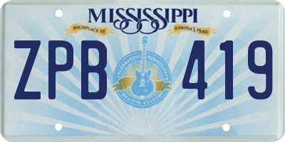 MS license plate ZPB419