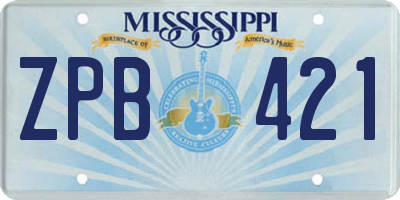 MS license plate ZPB421