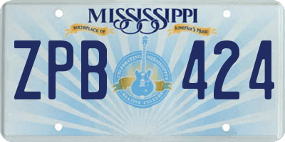 MS license plate ZPB424