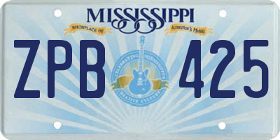 MS license plate ZPB425