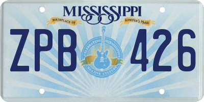 MS license plate ZPB426