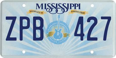 MS license plate ZPB427