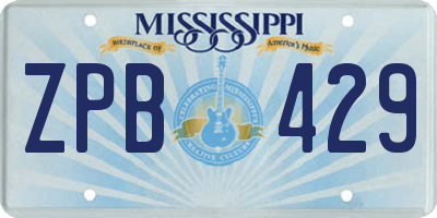 MS license plate ZPB429