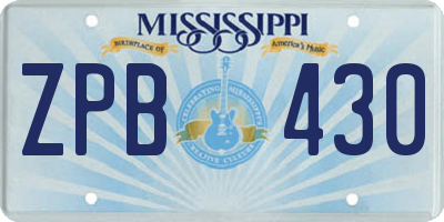 MS license plate ZPB430