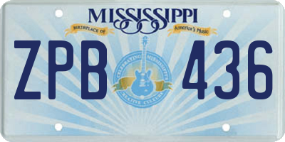 MS license plate ZPB436